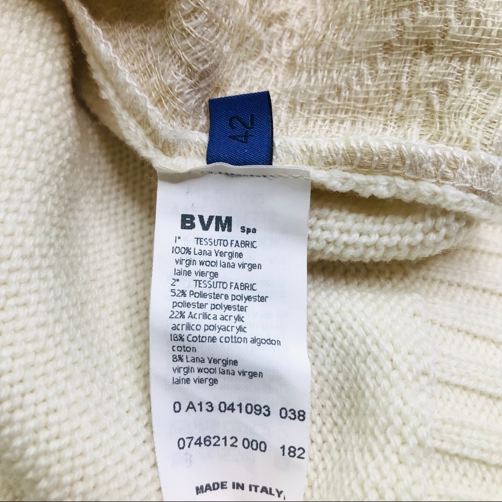 [Les Copains] 100% Wool Cream Sweater Size Small - Picture 4 of 8